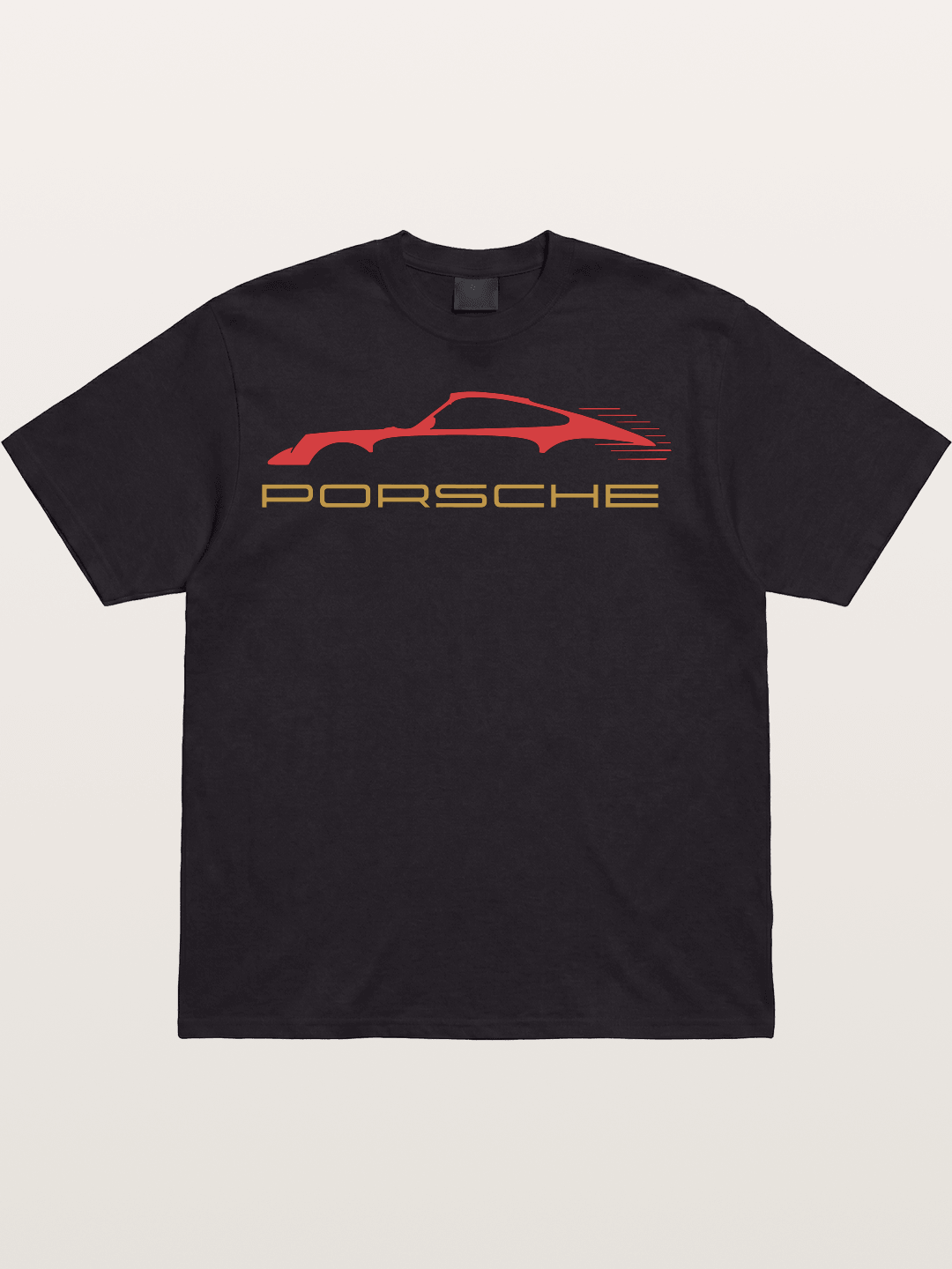 Porsche Red Sports Car Silhouette Cotton T-shirt