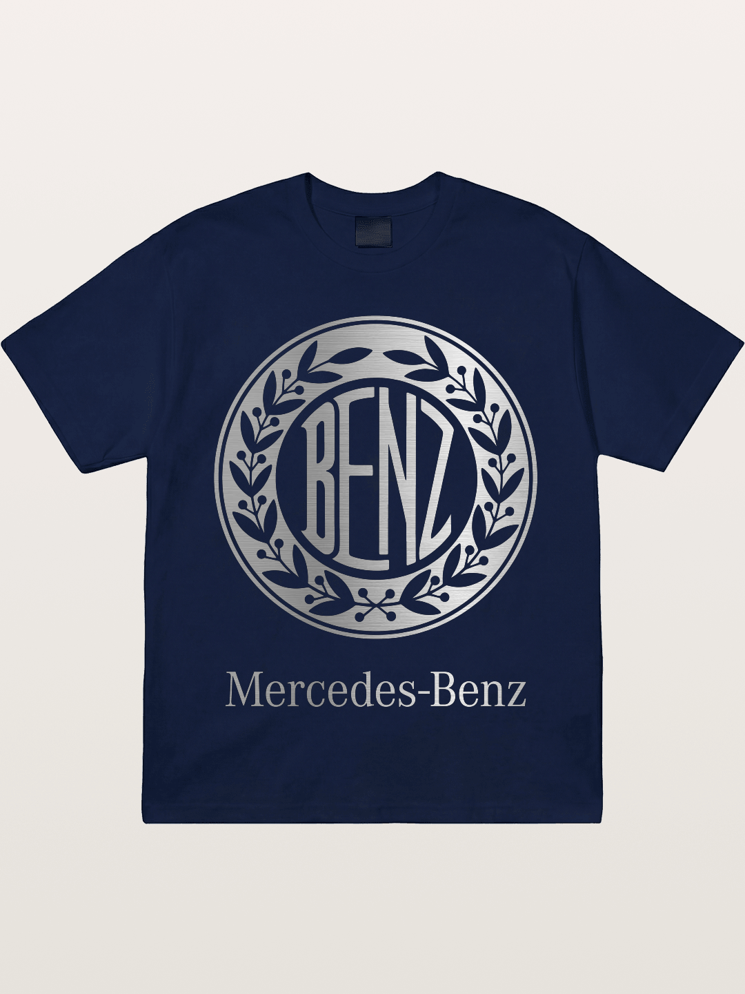 Benz Retro Lettermark Silver Texture Gildan T-shirt
