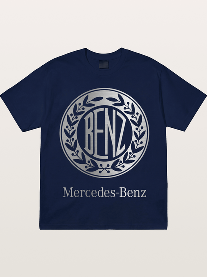 Benz Retro Lettermark Silver Texture Gildan T-shirt