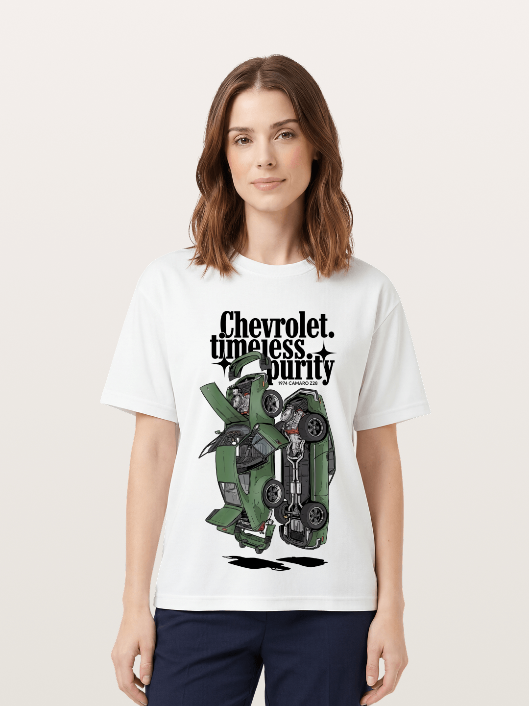 Timeless Purity Muscle Car Cotton T-shirt