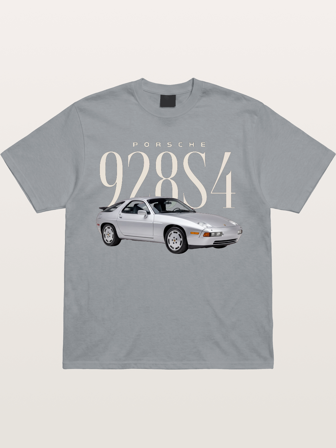 Porsche 928 S4 Silver Coupe Gildan T-shirt