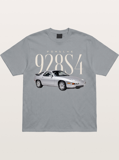 Porsche 928 S4 Silver Coupe Gildan T-shirt