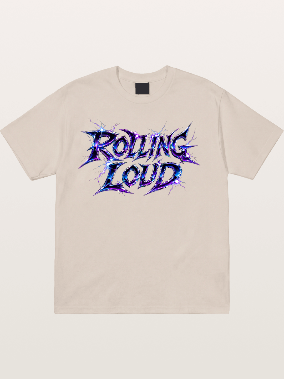 Rolling Loud Blue Lightning Font Cotton T-shirt