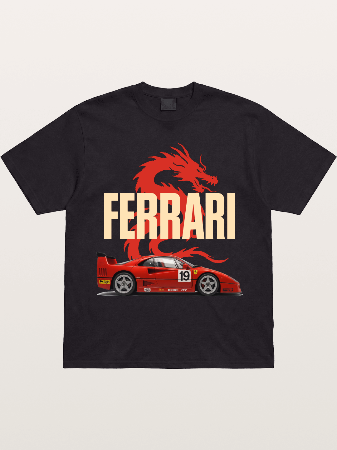 Ferrari F40 Red Dragon Theme Gildan T-shirt