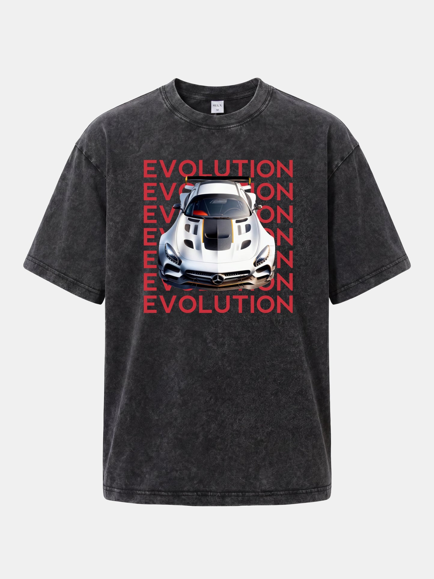 AMG GT Race Car Evolution Repeat Text Washed T-shirt