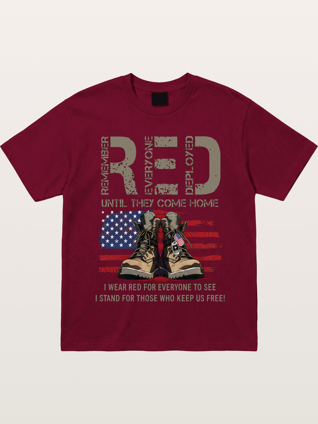 I Wear Red for Those Who Keep Us Free Gildan T-shirt