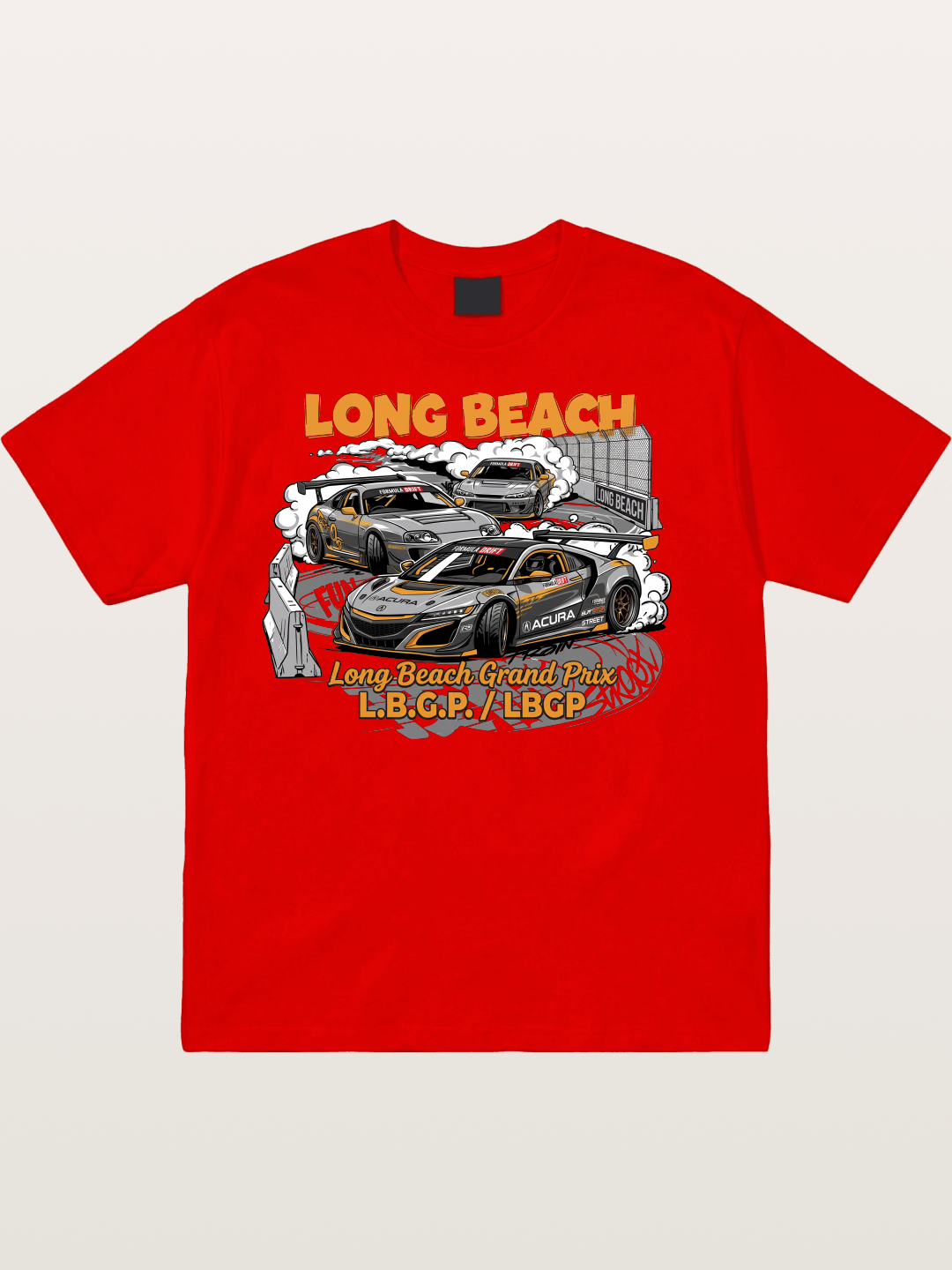 Long Beach Multi-Car Race Cotton T-shirt