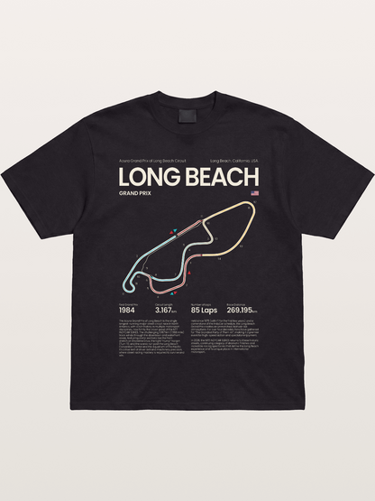 Long Beach GP Circuit Map Gildan T-shirt