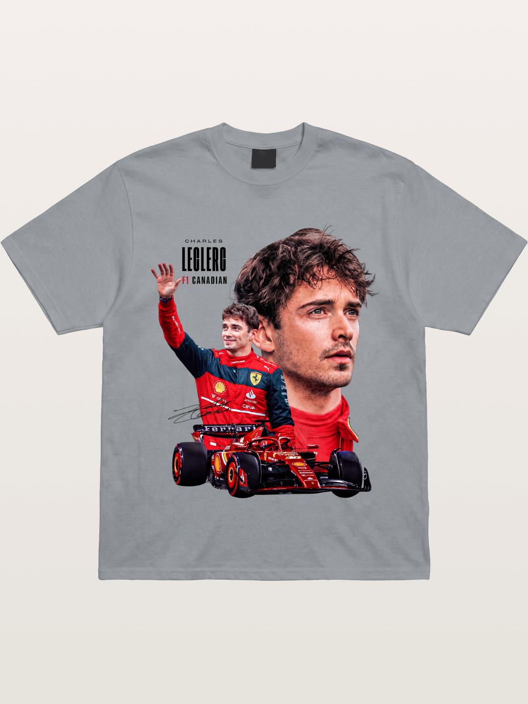 Leclerc Ferrari F1 Collage Art Gildan T-shirt