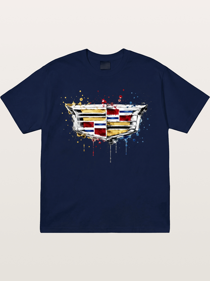 Cadillac Watercolor Logo Print Gildan T-shirt