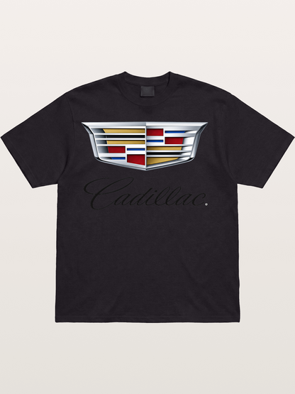 Cadillac Emblem Script Print Cotton T-shirt