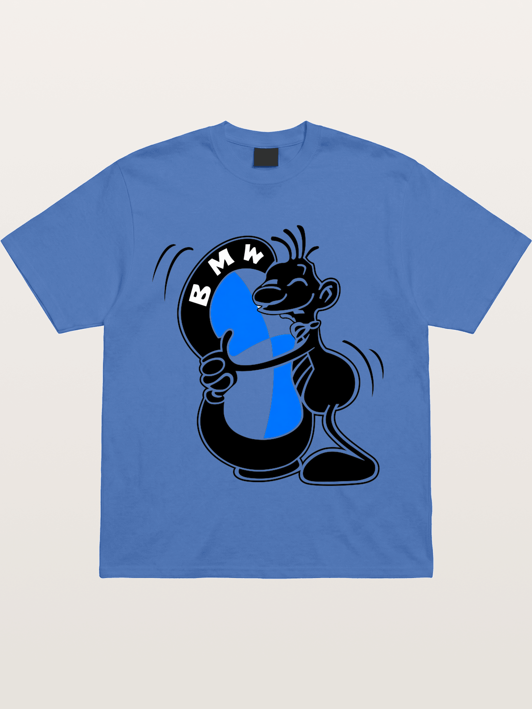 BMW Cartoon Mascot Sticker Gildan T-shirt