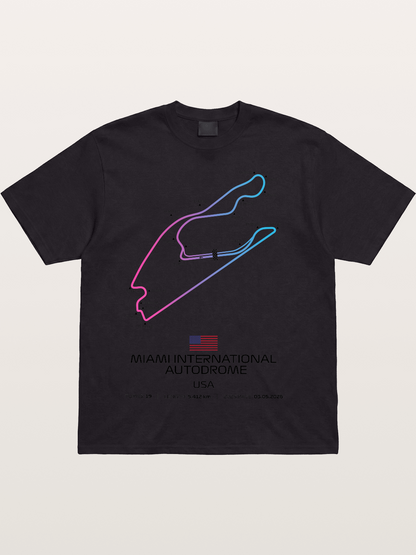 Miami Autodrome F1 Track Map Cotton T-shirt