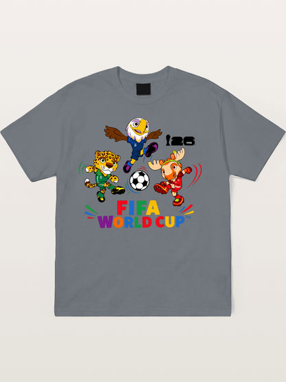 FIFA World Cup Mascots Print Cotton T-shirt