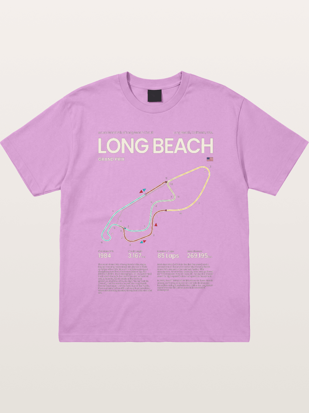 Long Beach GP Circuit Map Gildan T-shirt