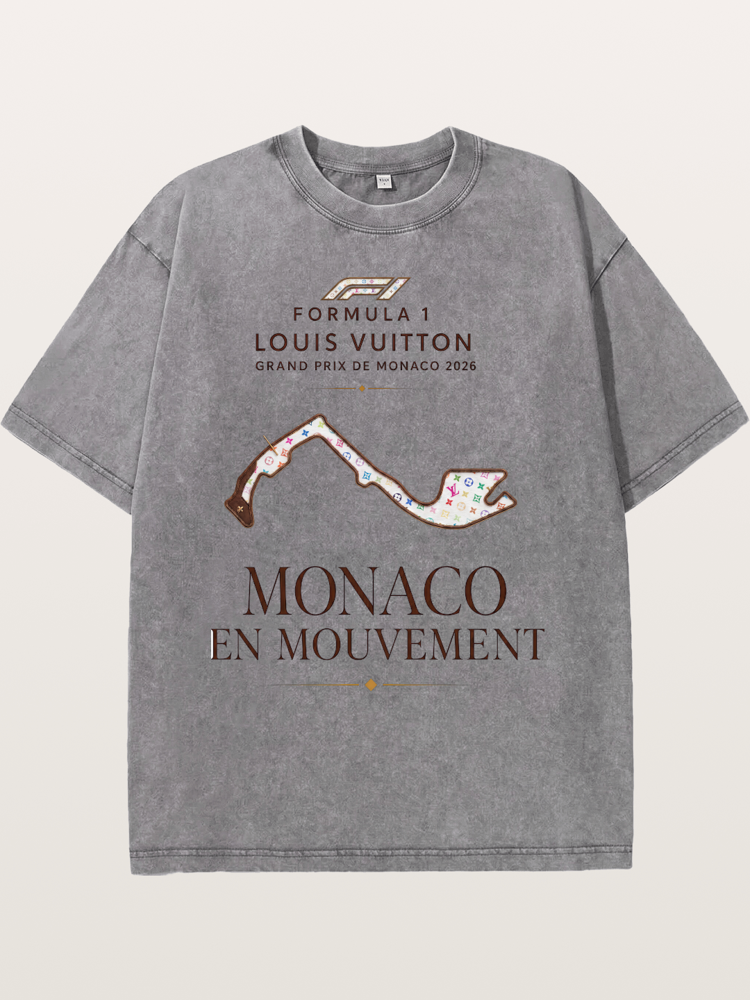 LV x F1 Monaco Track Art Washed T-shirt