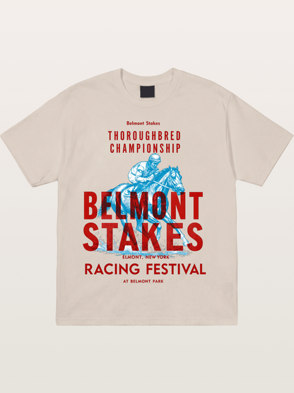 Belmont Stakes Racing Festival Art Cotton T-shirt