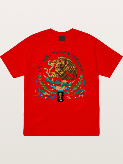 Mexican Eagle World Cup Art Cotton T-shirt