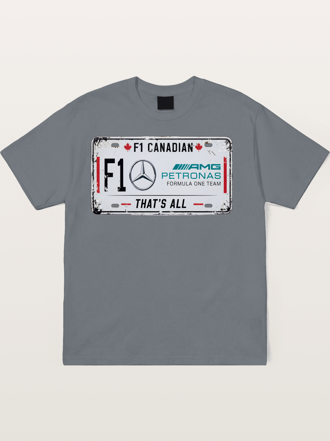 Mercedes F1 License Plate Print Cotton T-shirt
