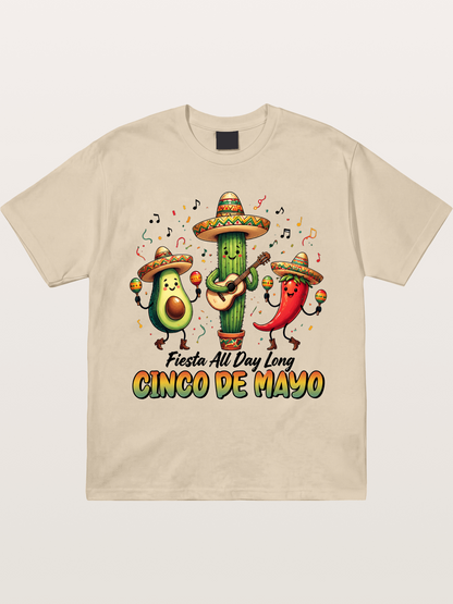 Mexican Fiesta Cartoon Characters Gildan T-shirt