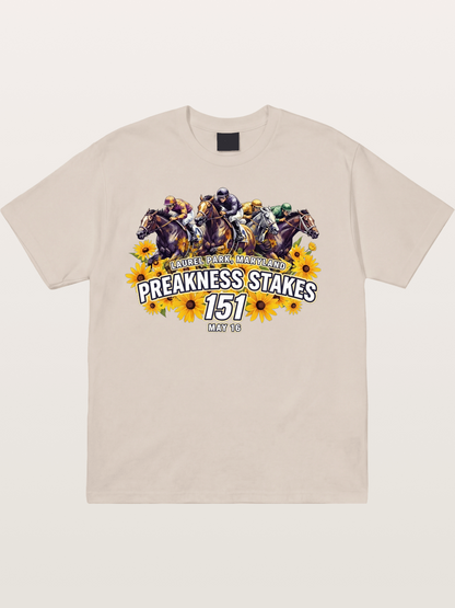 Preakness 151 Sunflower Racing Art Cotton T-shirt