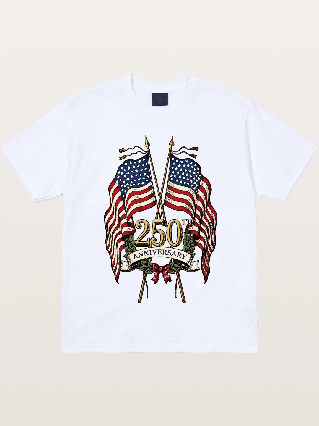 US Flags Anniversary Poster Gildan T-shirt