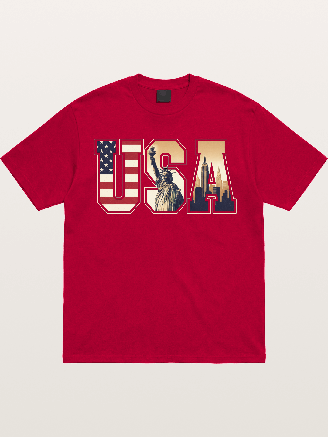 USA Letters Liberty City Skyline Gildan T-shirt