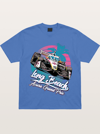 Retro Long Beach Race Graphic Gildan T-shirt