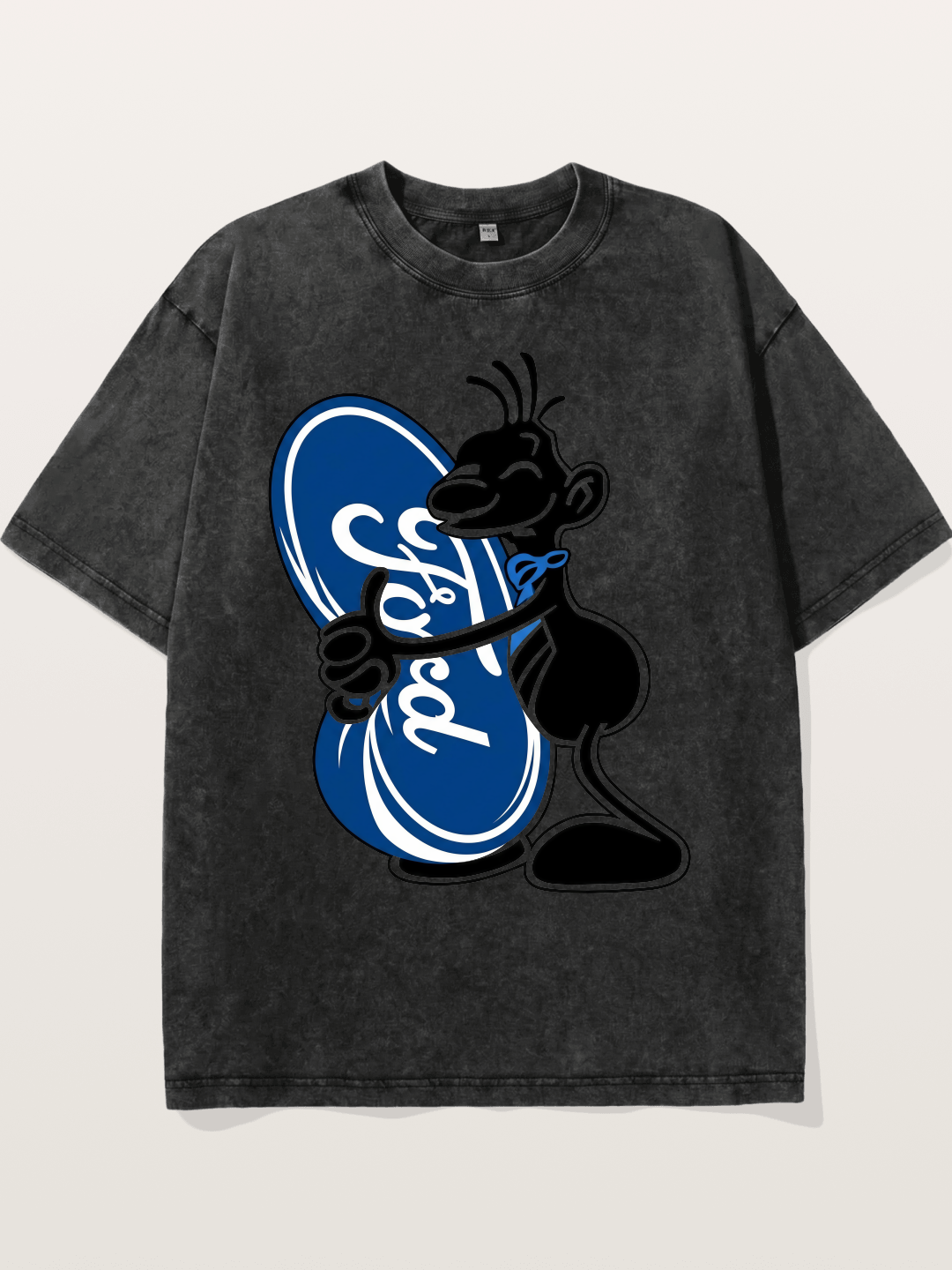 Cartoon Hugging Ford Logo Washed T-shirt