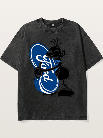 Cartoon Hugging Ford Logo Washed T-shirt