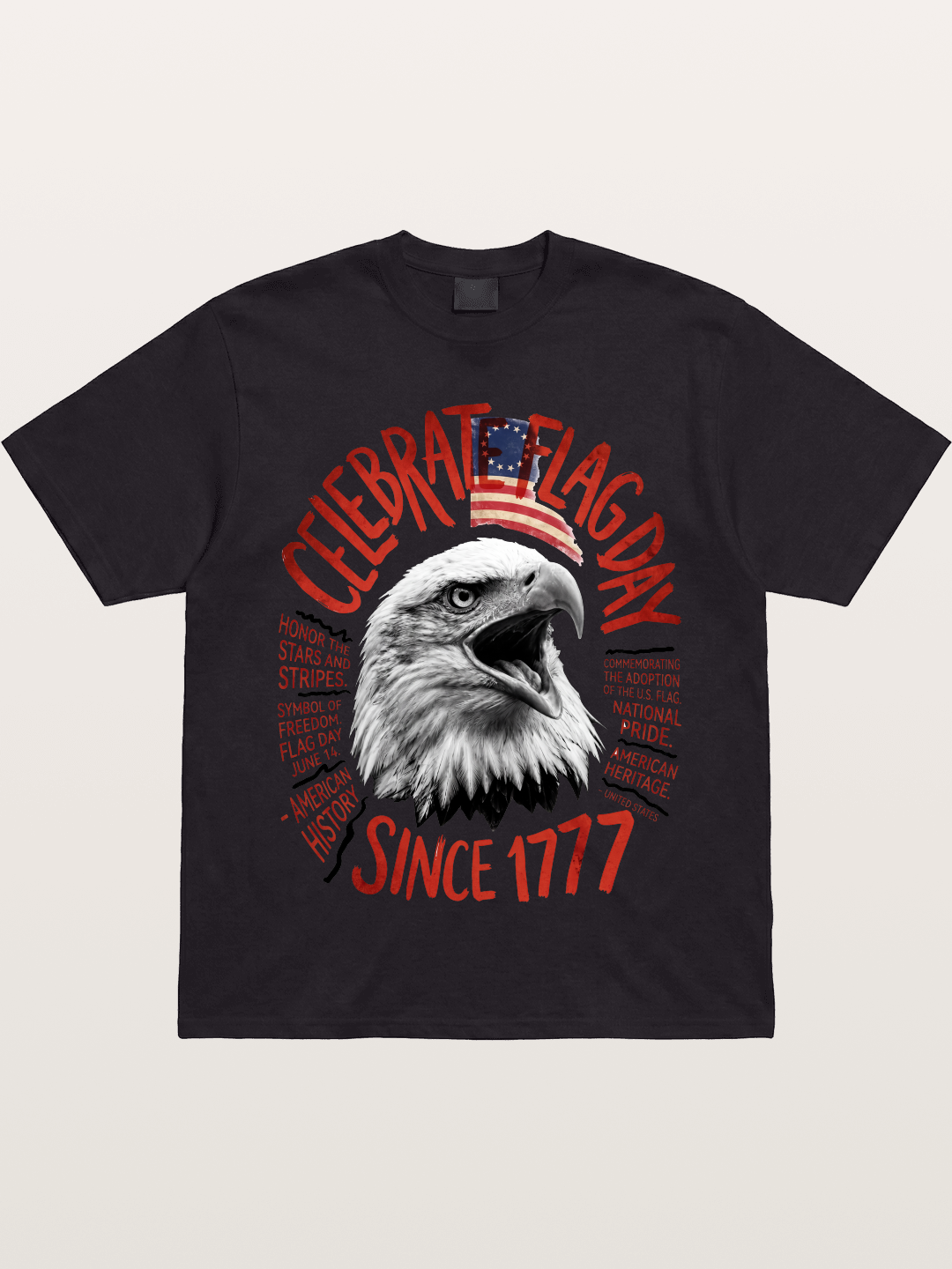 Eagle Celebrate Flag Day 1777 Gildan T-shirt