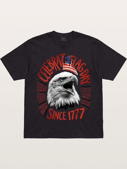 Eagle Celebrate Flag Day 1777 Gildan T-shirt