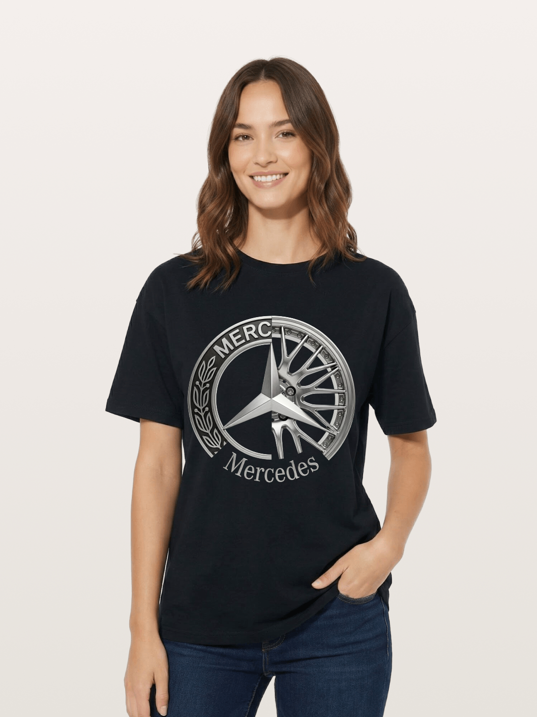 Mercedes Benz Wheel Emblem Art Cotton T-shirt