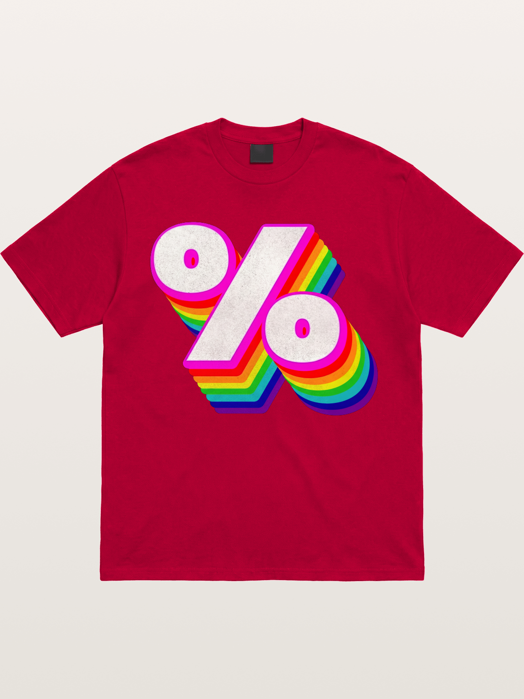 Rainbow Stacked Percent Symbol Pride Gildan T-shirt