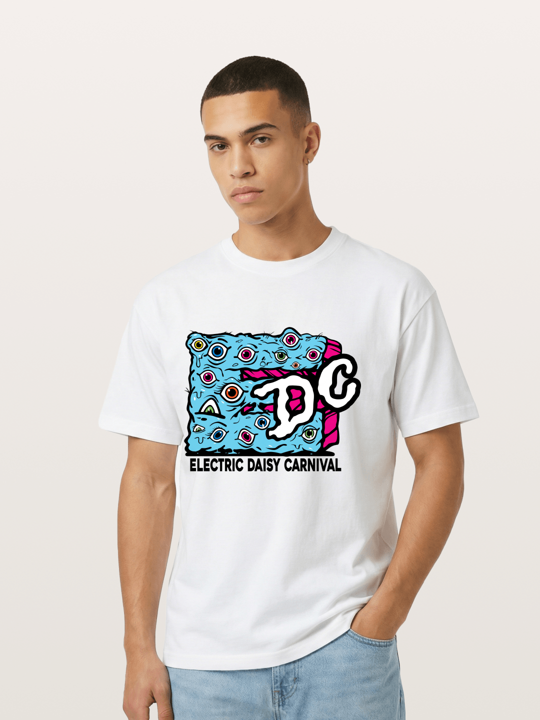 EDC Trippy Eye Daisy Print Gildan T-shirt