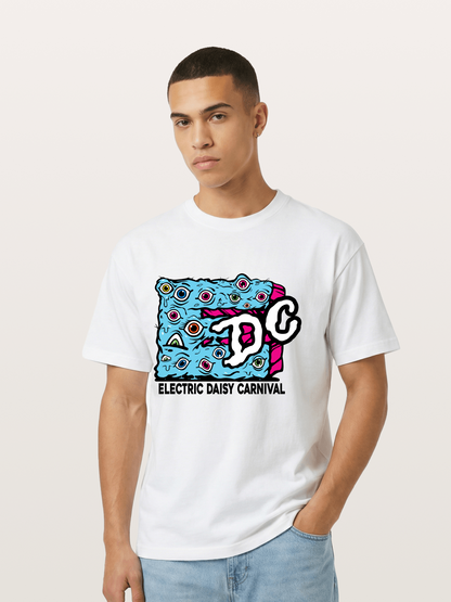 EDC Trippy Eye Daisy Print Gildan T-shirt