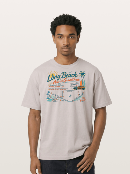 California Long Beach Race Poster Cotton T-shirt