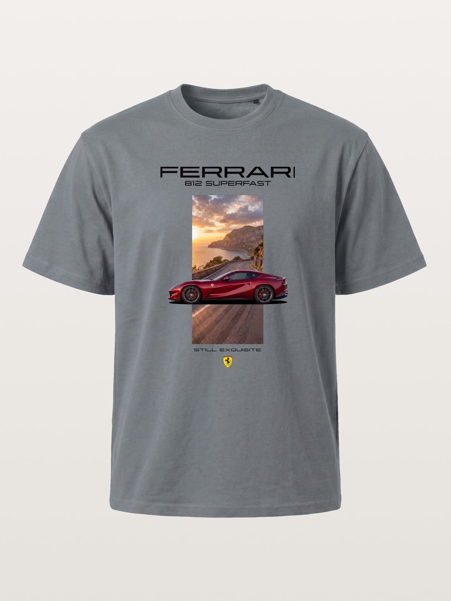Ferrari 812 Tuscan Road Print Cotton T-shirt