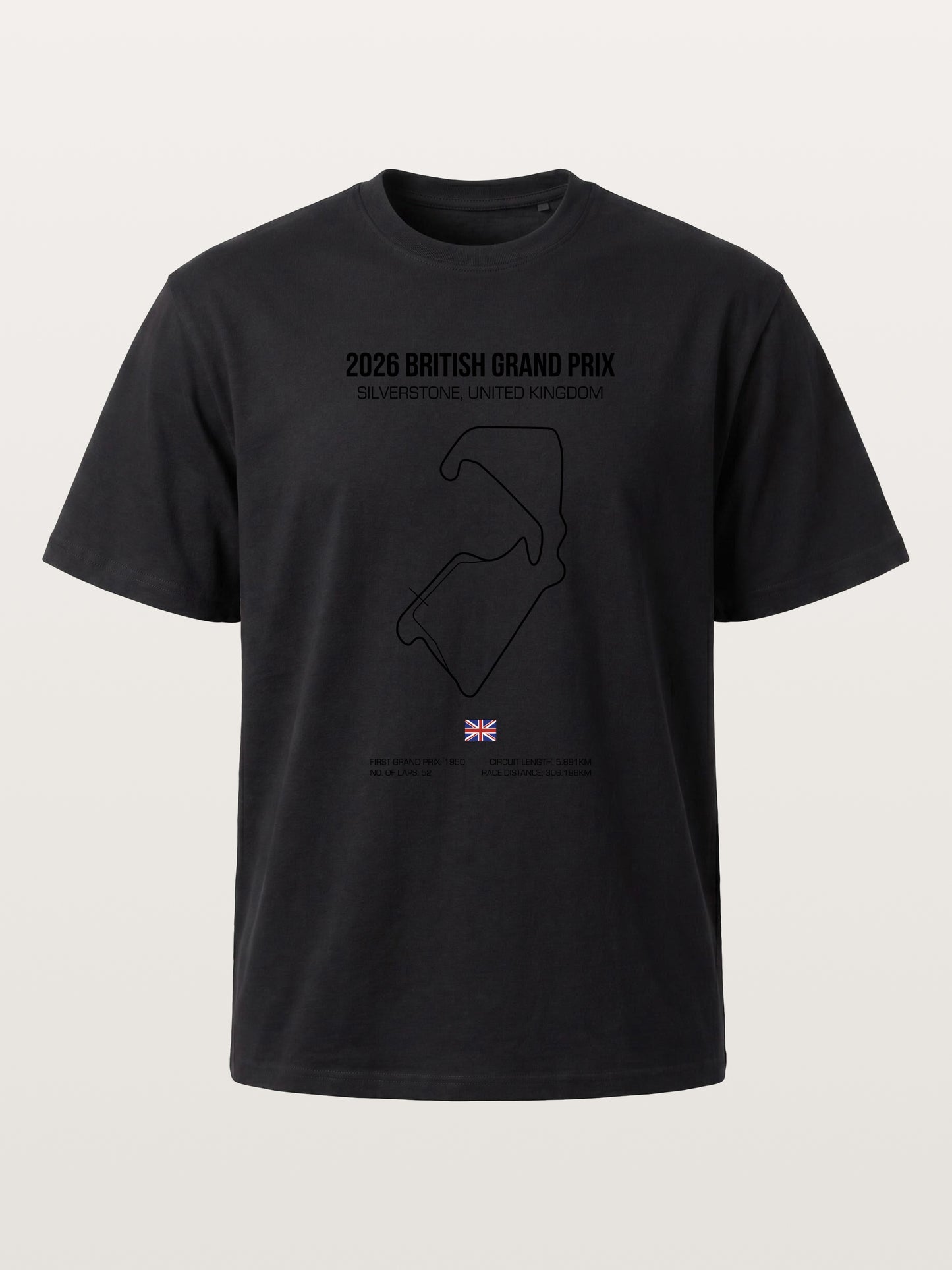 British Grand Prix Silverstone Track Outline Cotton T-shirt