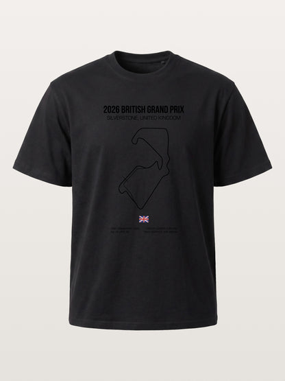 British Grand Prix Silverstone Track Outline Cotton T-shirt