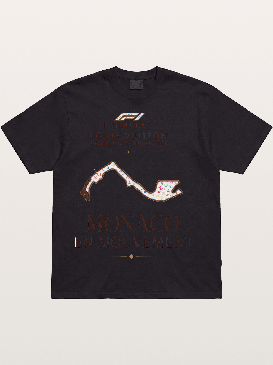LV x F1 Monaco Track Art Cotton T-shirt
