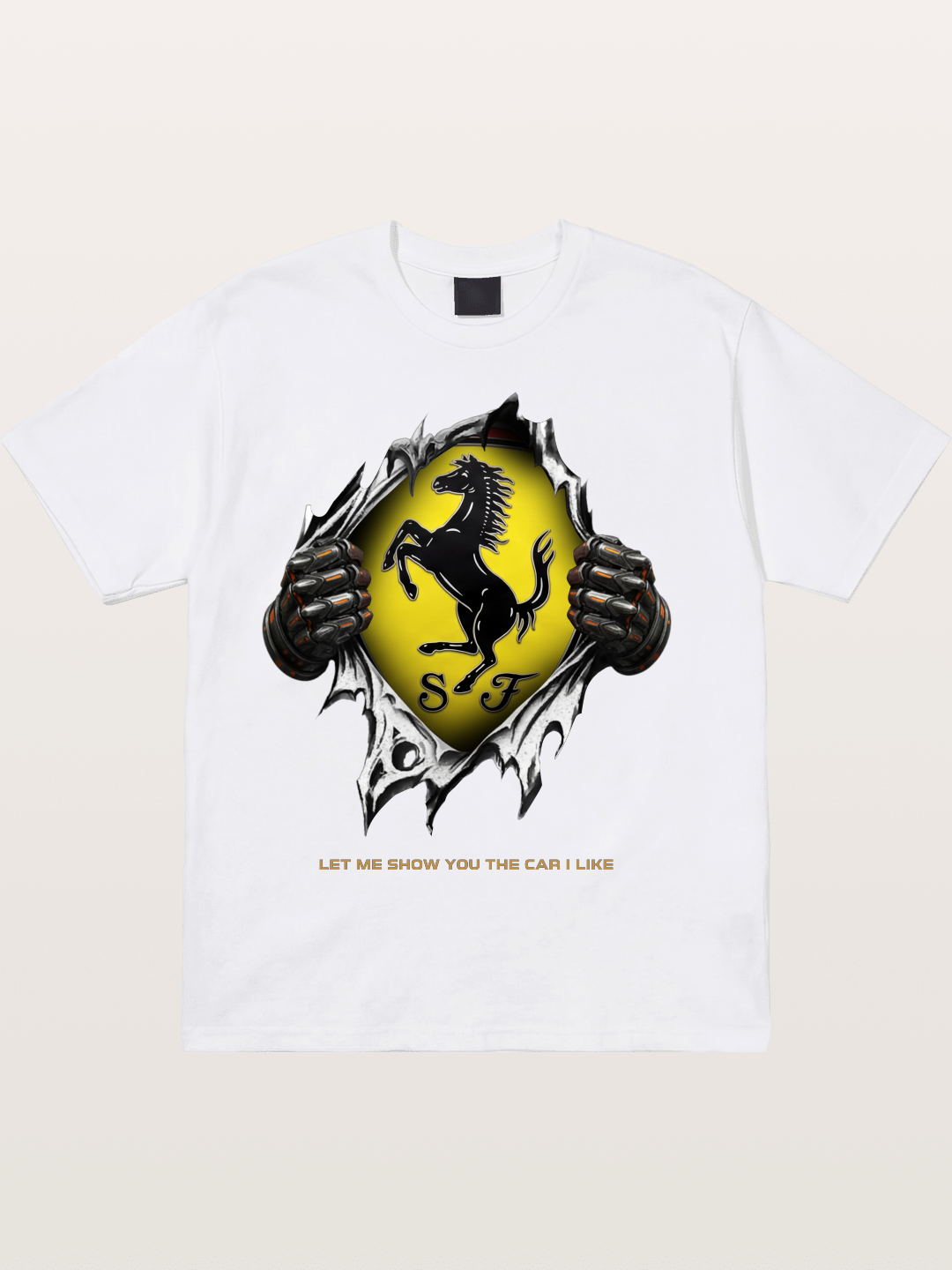 Ferrari Prancing Horse Tear Through Cotton T-shirt