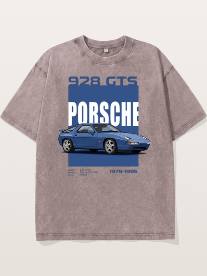 Porsche 928 GTS Blue Classic Washed T-shirt
