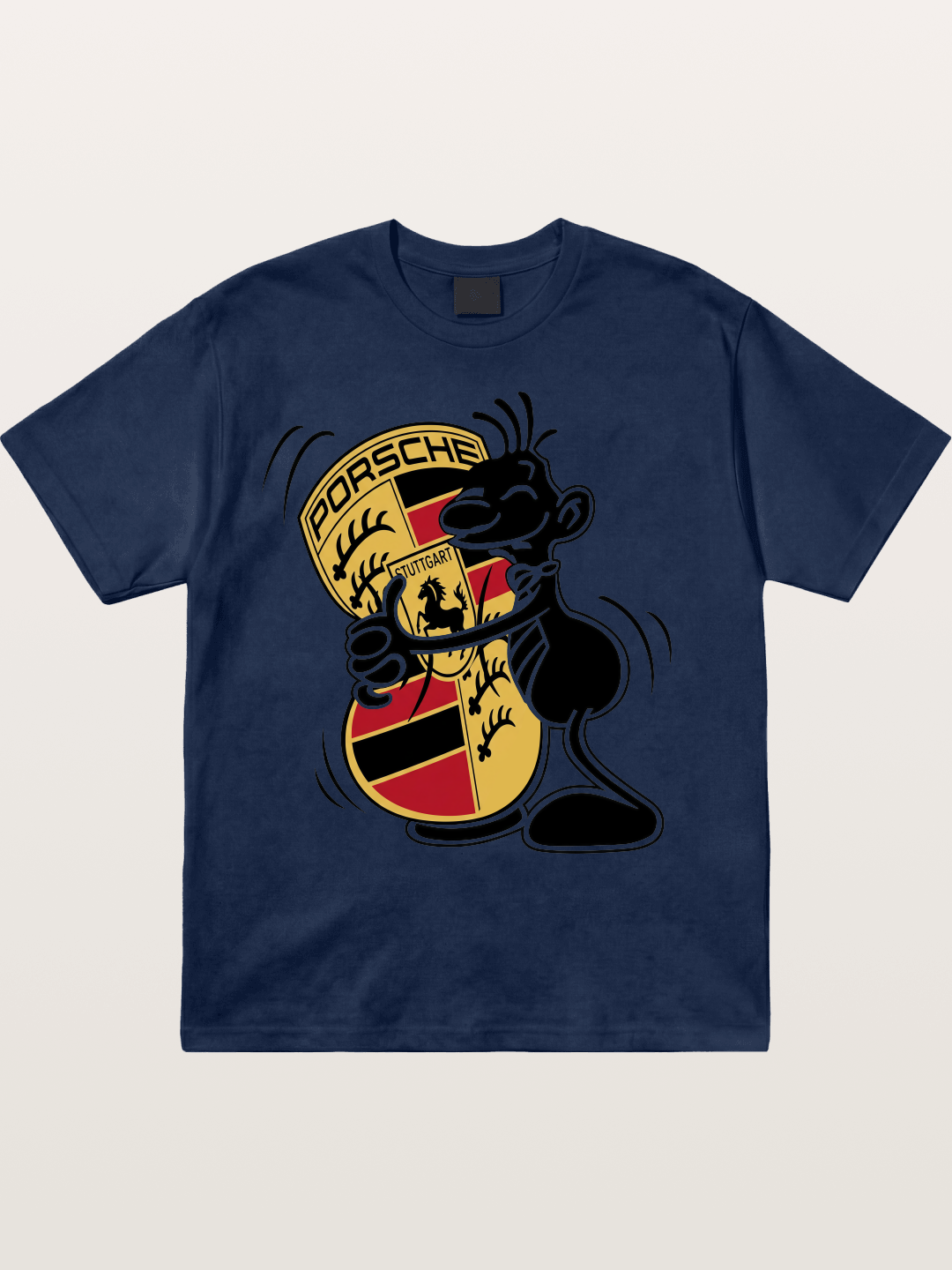 Character Hugging Porsche Crest Cotton T-shirt