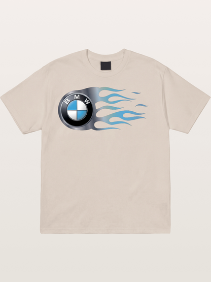 BMW Roundel With Blue Flame Cotton T-shirt