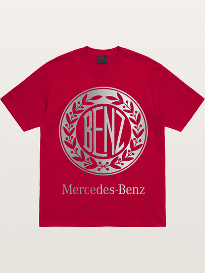 Benz Retro Lettermark Silver Texture Gildan T-shirt