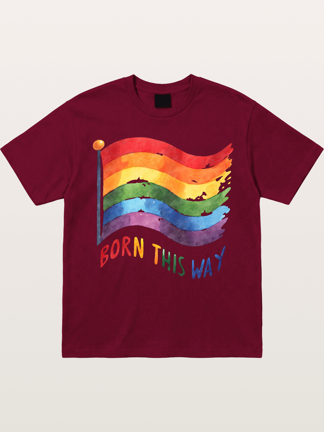Born This Way Watercolor Rainbow Flag Gildan T-shirt