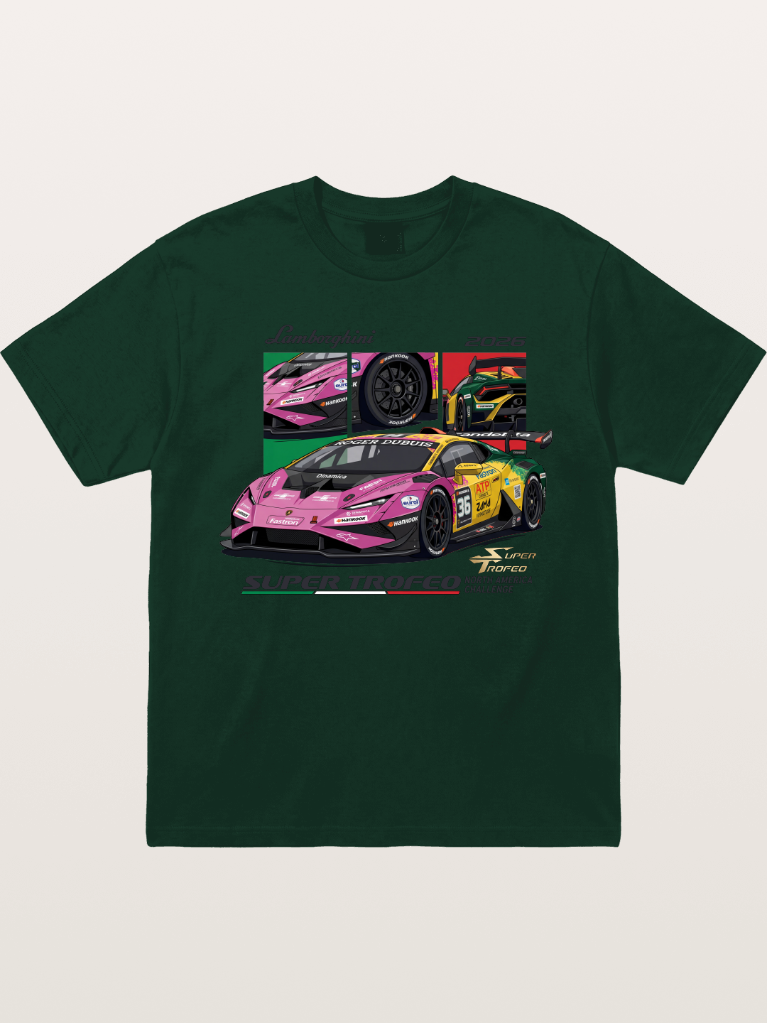 Lamborghini Huracan Pink Yellow Livery Gildan T-shirt