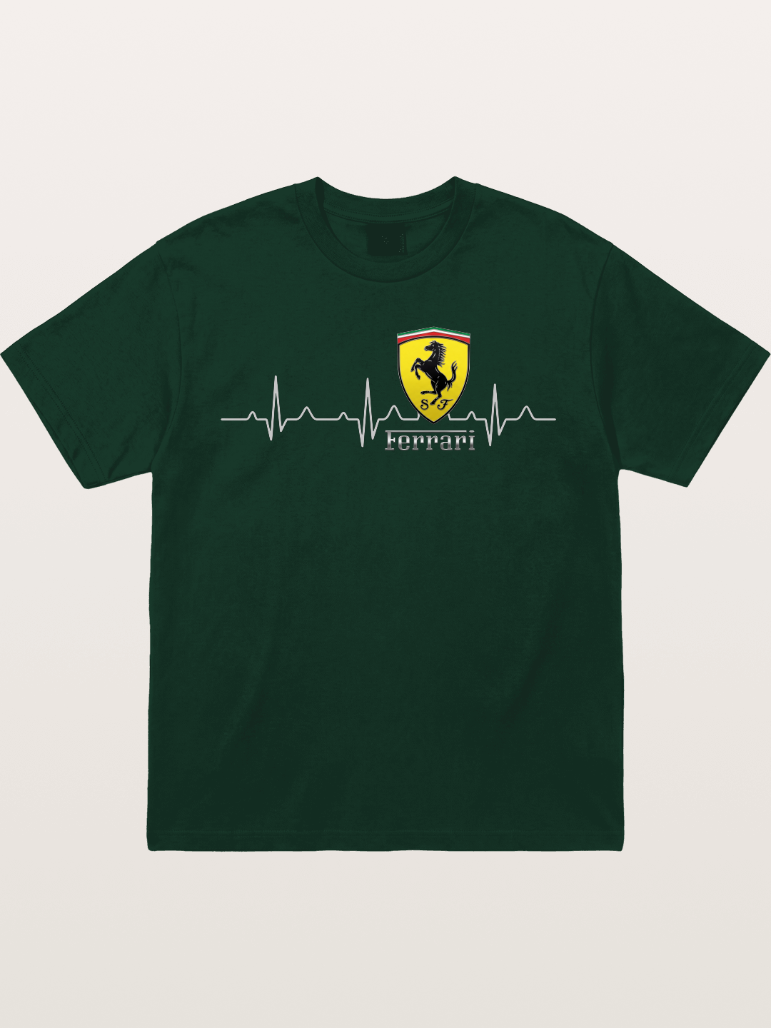 Ferrari Heartbeat ECG Line Design Gildan T-shirt
