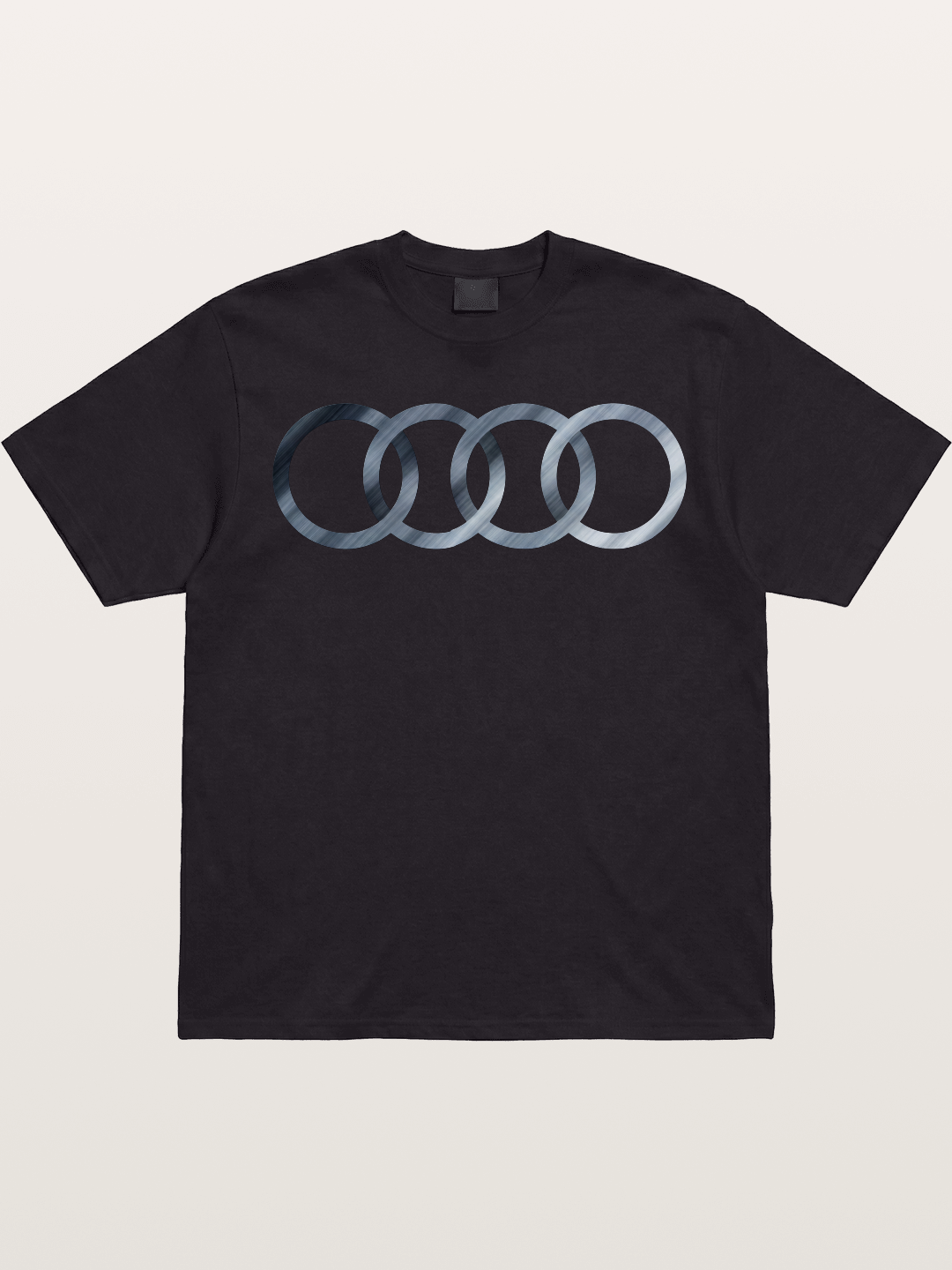 Audi Four Rings Brushed Metal Logo Gildan T-shirt